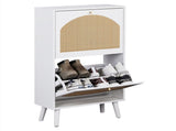 2 dump buckets with high-leg arched rattan shoe cabinet particle board plastic rattan 54*24*98cm 76681799