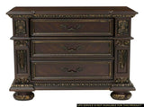 Traditional Design Dark Cherry Finish with Gold Tipping 1pc Nightstand of 3x Drawers Formal Style B01163511