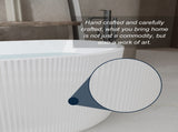 67" Linear Acrylic Freestanding Bathtub,Stand Alone Soaker Tub, Glossy White Acrylic, Toe-tap Chrome W1675P423113