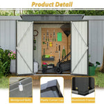 ZUN 6 x 4 ft Outdoor Storage Shed, All Weather Tool Shed for Garden, Backyard, Lawn, Black W2505P173291