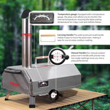 Semi-Automatic Silver 12 Outdoor Pizza Oven Portable Wood Fired Pizza Oven Outdoor Cooking Pizza W2196134327