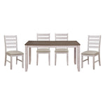 ZUN Casual Dining Room Side Chairs 2pc Set Grayish White Finish Upholstered Seat Transitional Design B01151374