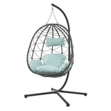 ZUN Egg Chair Stand Indoor Outdoor Swing Chair Patio Wicker Hanging Egg Chair Hanging Basket Chair W1703P163950