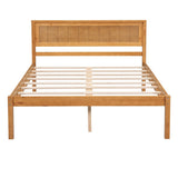 Platform Bed Frame with Headboard, Wood Slat Support, No Box Spring Needed, Full, Oak WF212812AAN