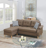 Living Room Corner Sectional Light Coffee Polyfiber Chaise sofa Reversible Sectional HS00F6458-ID-AHD