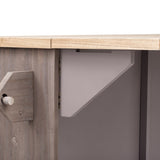 K&K 51.2"W Geometric Twill Stripe Textured Design Kitchen with Drop Leaf, Farmhouse Kitchen N707P221444Z