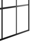 ZUN Framed Glass Shower Screen 34" Width x 72"Height with 1/4" 6mm Silk-printing Tempered Glass, black W1675P165023