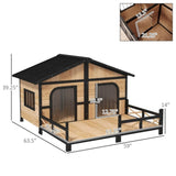 ZUN Dog House- Natural Wood （Prohibited by WalMart） 43716097