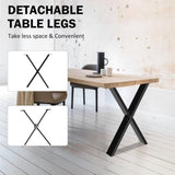 ZUN Coffee Table Legs 28"Hx24"W, Heavy Duty Desk Legs with Anti-Slip Feet Pads, X Shape Detachable 78345558