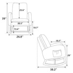 ZUN 26.8"W Modern Rocking Chair for Nursery, Mid Century Accent Rocker Armchair With Side Pocket, W129848077