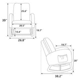 ZUN 26.8"W Modern Rocking Chair for Nursery, Mid Century Accent Rocker Armchair With Side Pocket, W129848077