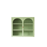 27.56"Glass Doors Modern Two-door Wall Cabinet with Featuring Three-tier Storage for Entryway Living W757135228