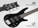 Full Size GIB 6 String H-H Pickup Electric Bass Guitar Bag Strap Pick 43681699