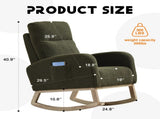 Modern Accent Rocking Chair Rocking Chair with Solid Wood Legs, Upholstered Nursery Glider Rocker, 86624007