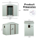 8ft x 4ft Outdoor Metal Storage Shed With window and metal foundation White W54071039