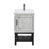 20" Small Bathroom Vanity with Sink & Hot and Cold Faucet, Freestanding Bathroom Cabinet with White W688P224408