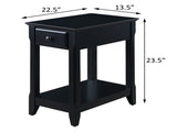 Black Accent Table with Bottom Shelf B062P181362