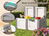 53 Gallon Large Outdoor PP Deck Box Waterproof Storage Box with Lockable Lid & Side Handles-Gray 20974750