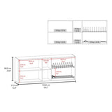 Natural Oak Wall Cabinet kitchen in Melamine with 4-Door and Open Storage B062P290289