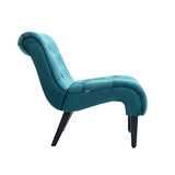 COOLMORE Modern Velvet Armless Accent Living Room Chair / Leisure Chair,Upholstered Fabric Button W39550125