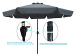 ZUN Outdoor Patio Umbrella 10FT WITH FLAP ,8pcs ribs,with tilt ,with crank,without base, W65627955