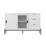 ZUN Modern Featured Storage Cabinet Sideboard with Glass Sliding Door and 3 Drawers, Entryway Console W409P153985