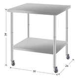 30''*24'' Commercial Work Table for Restaurant and Home Stainless Steel Kitchen Prep Table with W3167P303167