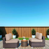 28" Wide Armless Outdoor Chairs with Cushions Fully Assembled B120P352239