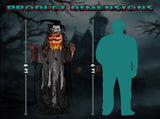 6ft Skull-Headed Pumpkin Man with Orange Eyes, Bullet-Shaped Head, Ghostly Scream, Voice-Activated, 72712111