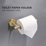 4-Pieces Brushed Nickel Gold Bathroom Accessories Set, Stainless Steel Bathroom Hardware Set, Bath W1932P156242