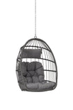 ZUN Outdoor Garden Rattan Egg Swing Chair Hanging Chair Wood W874107307