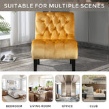 COOLMORE Modern Velvet Armless Accent Living Room Chair / Leisure Chair,Upholstered Fabric Button W39550127
