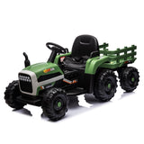 ZUN Ride on Tractor2.0 with Trailer,24V Battery Powered Electric Tractor Toy, 200w*2motor W1396P193867