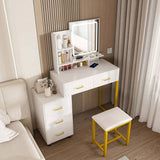 Makeup Vanity with LED Lights&3 Color and Power Outlet Makeup Vanity Table with 5 Drawers with W509P293822