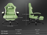 Ergonomic Gaming Chair with Pocketed Spring Cushion, Breathable Fabric Computer Chair with Footrest, 46562165