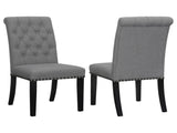 Grey and Rustic Espresso Tufted Side Chairs B062P145439