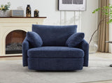 40.55"W Swivel Accent With 2 Thorw Pillows 360 Degree Swivel Round Sofa Modern Oversized Arm W1298P248774