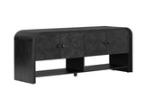 U_Style Versatile console table with Woven Wood Slats and Solid Wood Veneer,Suitable for Entryway, N711P269058B
