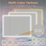 Aluminium Medicine Cabinet Mirror, 35 x 28 Inches Medicine Cabinet with 3 Colors LED Light and W2700P269440