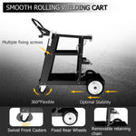 ZUN Welding Cart Heavy Duty, Mig Tig Welder Cart for Plasma Cutting Machine with 3-Tier Shelf, Side 38755649