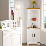 ZUN Corner Cabinet Dresser cabinet barcabinet Corner Bathroom Cabinet with 2 Doors and 3 Tier Shelves W679126462