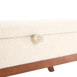 COOLMORE Teddy wool fabric, solid wood feet for solid weighing, and bed end stool with storage W1539P242728