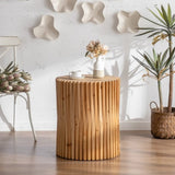 Retro Fashion Style Cylindrical Side Table with Vertical Texture Relief Design,Suitable for Living GL-W757102860