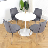 Modern Grey Velvet Dining Chairs , Fabric Accent Upholstered Chairs Side Chair with chrome Legs for W210127132