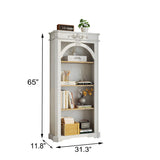 Antique 4 Tiers bookshelf,65 inch tall bookcase,tall floor standing bookcase for Home Office, Living W3123P278008