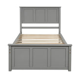 Platform Bed with Twin Size Trundle, Twin Size Frame, Gray WF194473AAE