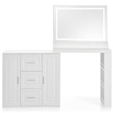 59" Makeup Vanity Desk with Mirror, Vanity Mirror with Lights, Dressing Table with 3 Drawers and 2 74007220