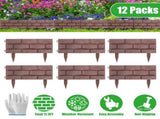12PCS Stone Effect Garden Edging Flexible Landscape Border Fence PP Weather Resistant Decorative 13577149