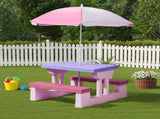 Kids Outdoor Table and Chair Sets with Removable Umbrella, Kids Picnic Table for Backyard Garden 09697987