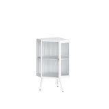 ZUN 22.25 " Floor Coner Cabinet with Tempered Glass Door & Storage Shelves for Bathroom, Living Room, W757130159